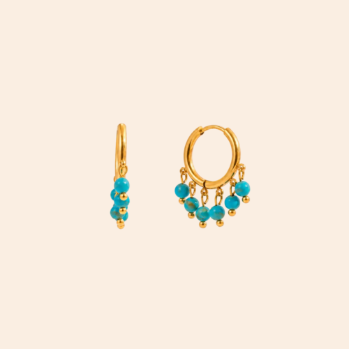 Turquoise Cascade Hoops